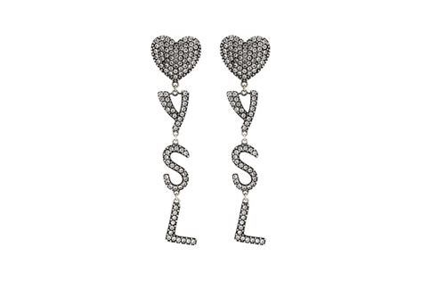 ysl heart|YSL Heart embellished earrings in silver .